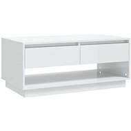 SHUMEE Konferenční stolek bílý vysoký lesk 102,5 × 55 × 44 cm dřevotříska, 809509 - Konferenční stolek