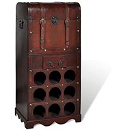 SHUMEE Wooden wine rack for 9 bottles, with storage space - Wine Stand