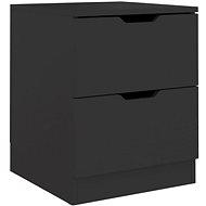 SHUMEE Bedside table black 40 × 40 × 50 cm chipboard, 326725 - Night Stand