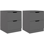 SHUMEE Bedside tables 2 pcs grey 40 × 40 × 50 cm chipboard, 326728 - Night Stand