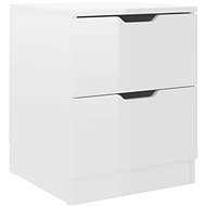 SHUMEE High gloss white bedside table 40 × 40 × 50 cm chipboard, 326735 - Night Stand