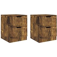 SHUMEE Bedside tables 2 pcs smoked oak 40 × 40 × 50 cm chipboard, 326740 - Night Stand