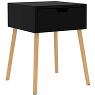 SHUMEE Noční stolek černý s vysokým leskem 40 × 40 × 56 cm dřevotříska, 326809 - Night Stand