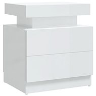 SHUMEE High gloss white bedside table 45 × 35 × 52 cm chipboard, 326855 - Night Stand