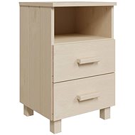 SHUMEE Bedside table honey brown 40 × 35 × 62 cm solid pine wood, 340412 - Night Stand