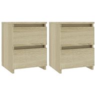 SHUMEE Bedside tables 2 pcs oak sonoma 30 × 30 × 40 cm chipboard, 800520 - Night Stand