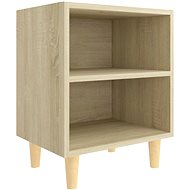 SHUMEE Bedside table solid wooden legs oak sonoma 40 × 30 × 50 cm, 805785 - Night Stand
