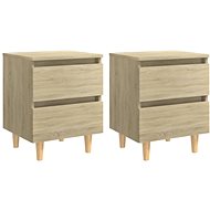 SHUMEE Noční stolky s nohami z borovice 2ks dub sonoma 40 × 35 × 50 cm, 805858 - Night Stand