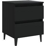 SHUMEE Bedside table black 40 × 35 × 50 cm chipboard, 805871 - Night Stand