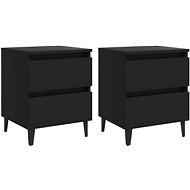 SHUMEE Bedside tables 2 pcs black 40 × 35 × 50 cm chipboard, 805872 - Night Stand