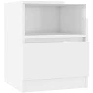 SHUMEE Noční stolek bílý s vysokým leskem 40 × 40 × 50 cm dřevotříska, 806169 - Night Stand