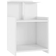 SHUMEE Noční stolek bílý s vysokým leskem 40 × 35 × 60 cm dřevotříska, 806187 - Night Stand