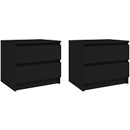 SHUMEE Bedside tables 2 pcs black 50 × 39 × 43,5 cm chipboard, 806196 - Night Stand
