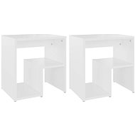 SHUMEE Bedside tables 2 pcs white 40 × 30 × 40 cm chipboard, 806329 - Night Stand