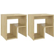 SHUMEE Bedside tables 2 pcs oak sonoma 40 × 30 × 40 cm chipboard, 806335 - Night Stand