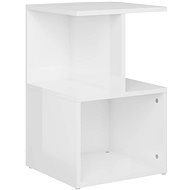 SHUMEE High gloss white bedside table 35 × 35 × 55 cm chipboard, 806358 - Night Stand