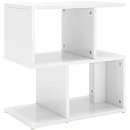SHUMEE High gloss white bedside table 50 × 30 × 51,5 cm chipboard, 806376 - Night Stand