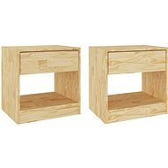 SHUMEE Nočné stolíky 2 ks 40 × 31 × 40 cm masívne borovicové drevo, 808064 - Nočný stolík