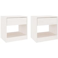 SHUMEE Noční stolky 2 ks bílé 40 × 31 × 40 cm masivní borové dřevo, 808066 - Night Stand