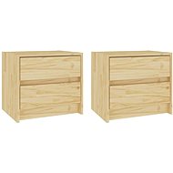 SHUMEE Bedside tables 2 pcs 40 × 30,5 × 35,5 cm solid pine wood, 808074 - Night Stand