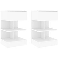 SHUMEE Bedside tables 2 pcs white 40 × 35 × 65 cm chipboard, 808649 - Night Stand