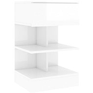 SHUMEE High gloss white bedside table 40 × 35 × 65 cm chipboard, 808660 - Night Stand