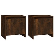 SHUMEE Bedside tables 2 pcs smoked oak 45 × 34 × 44,5 cm chipboard, 813045 - Night Stand