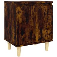 SHUMEE Bedside table solid wooden legs smoked oak 40 × 30 × 50 cm, 813110 - Night Stand