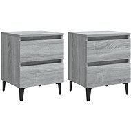 SHUMEE Nočné stolíky s kovovými nohami 2 ks sivé sonoma 40 × 35 × 50 cm, 813131 - Nočný stolík