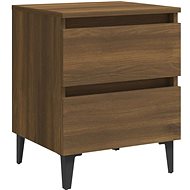 SHUMEE Noční stolek s kovovými nohami hnědý dub 40 × 35 × 50 cm , 813132 - Night Stand