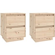 SHUMEE Bedside tables 2 pcs 40 × 35 × 50 cm solid pine wood, 813316 - Night Stand