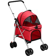 Shumee Folding 76 × 50 × 100 cm oxford cloth red - Pet Stroller