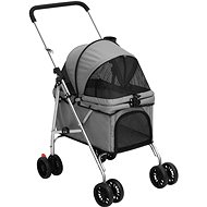 Shumee Folding 76 × 50 × 100 cm Oxford fabric grey - Pet Stroller