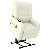 SHUMEE Electric massage lift recliner cream faux leather 249917 - Massage Chair