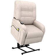 SHUMEE Electric Lifting Massage Reclining Chair Cream Textile 249924 - Massage Chair