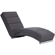 SHUMEE Massage Lounger Grey Faux Leather - Lounge