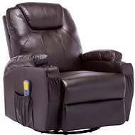 Houpací masážní křeslo hnědé umělá kůže 246636 - Massage Chair