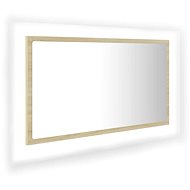 Shumee LED bathroom mirror 80 × 8,5 × 37 cm, acrylic, sonoma oak - Mirror