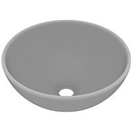 SHUMEE Luxusné okrúhle keramické umývadlo 32,5 × 14 cm matné svetlo sivé - Umývadlo