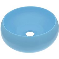 SHUMEE Luxusní kulaté keramické umyvadlo 40 × 15 cm matné světle modré - Umyvadlo