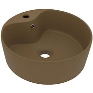 SHUMEE Luxusní keramické umyvadlo s přepademem 36 × 13 cm matné krémové - Umyvadlo
