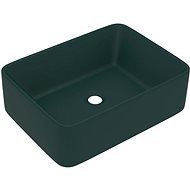 SHUMEE Luxusné keramické umývadlo 41 × 30 × 12 cm matné tmavo zelené - Umývadlo