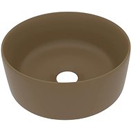 SHUMEE Luxusní kulaté keramické umyvadlo 40 × 15 cm matně krémové - Umyvadlo