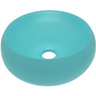 SHUMEE Luxusné okrúhle keramické umývadlo 40 × 15 cm matné svetlo zelené - Umývadlo