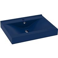 SHUMEE Luxusné keramické umývadlo s otvorom na batériu 60 × 46 cm tmavo modré - Umývadlo