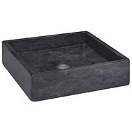 SHUMEE Umývadlo hranaté mramorové 40 × 40 × 10 cm čierne - Umývadlo