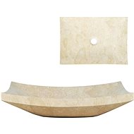 SHUMEE Umyvadlo mramorové 50 × 35 × 12 cm krémové - Umyvadlo