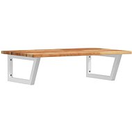 Shumee Deska pod umyvadlo nástěnná bílá ocel a masivní akáciové dřevo, 3302830 - Bathroom Sink Countertop