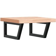 Shumee Wall-mounted washbasin plate black steel and solid beech wood, 3302423 - Bathroom Sink Countertop