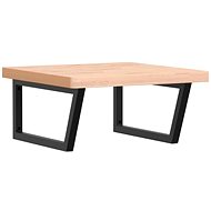 Shumee Wall-mounted washbasin plate black steel and solid beech wood, 3302507 - Bathroom Sink Countertop